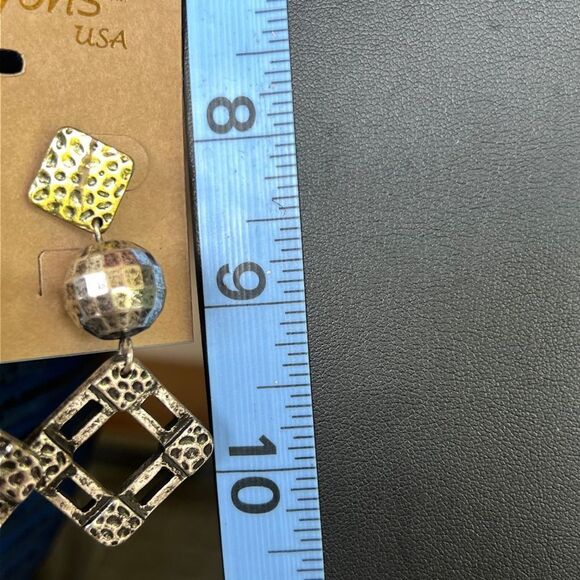 Antiqued Gold Silver Dangle Erica Lyons Fashion Earrings $16ea / 3 for $25 - Picture 4 of 6